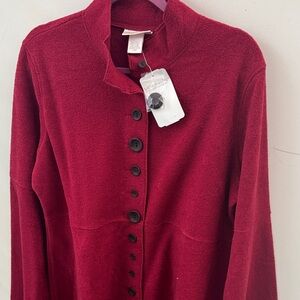 Soft Surroundings Red Button-Up Top